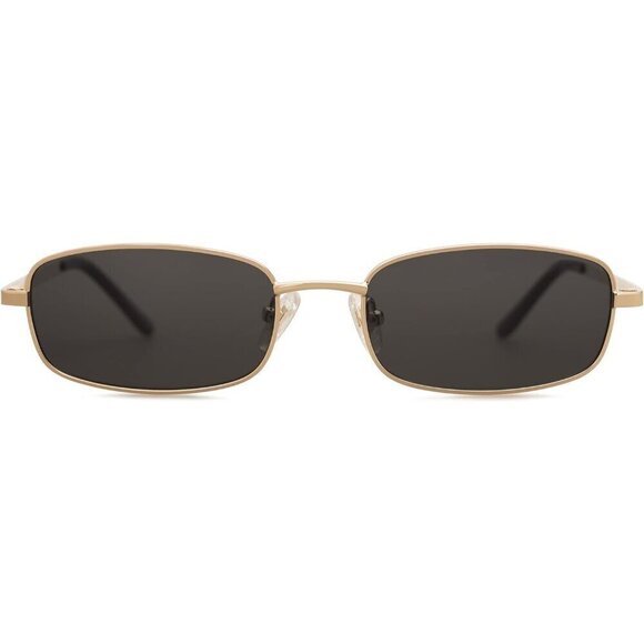 Sojos Sunglasses Women Gold  Small Y2k Narrow Rectangle Retro Skinny Sunglasses - Picture 1 of 5
